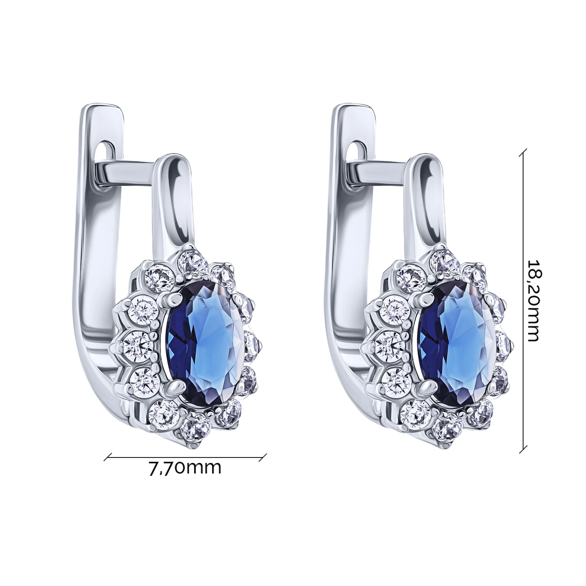 Серебряные серьги "Цветок" с фианитами - 2078521 - 3