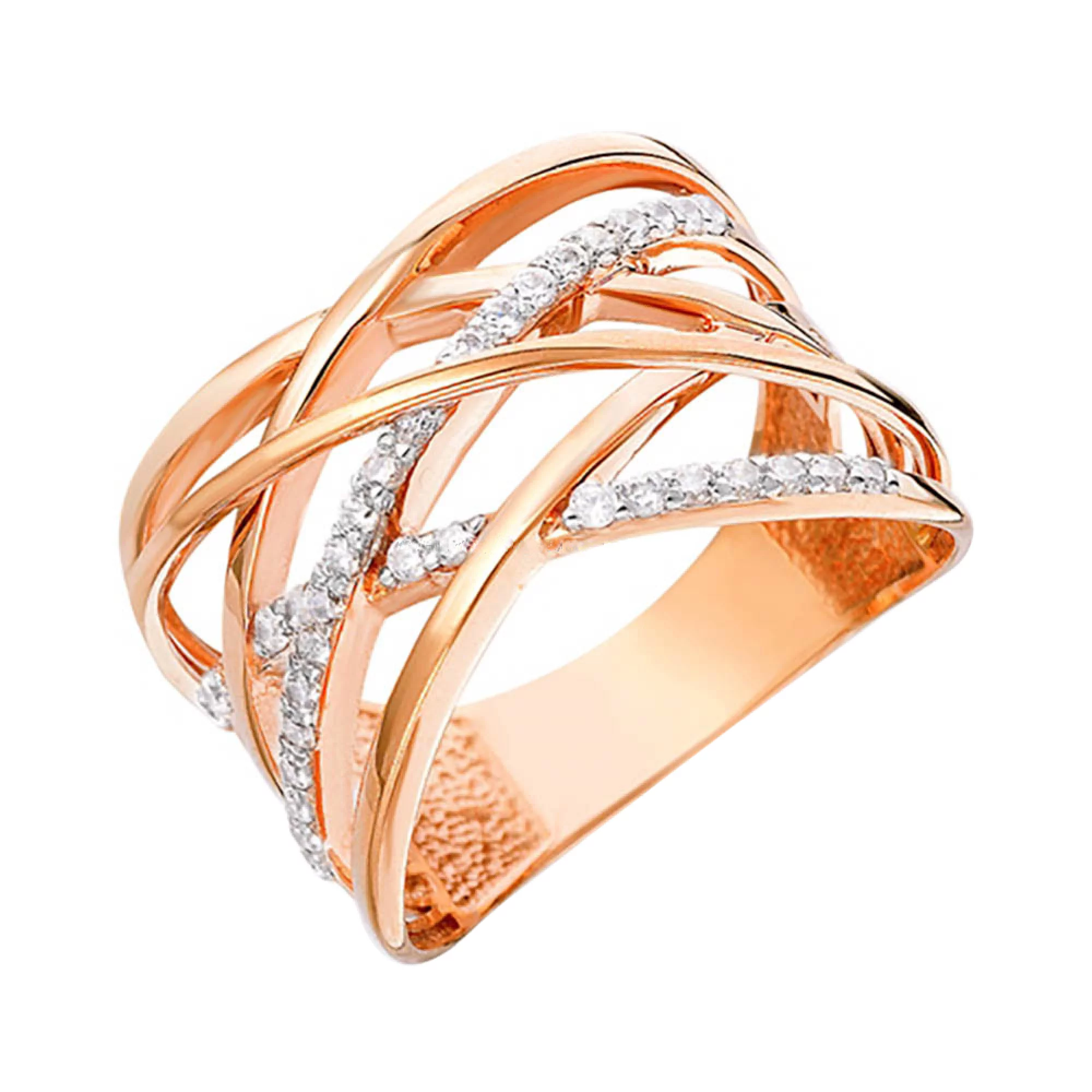 Золотое кольцо с фианитом - 1391841 – изображение 1
