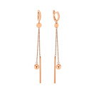 Сережки из красного золота с подвесами - 971350