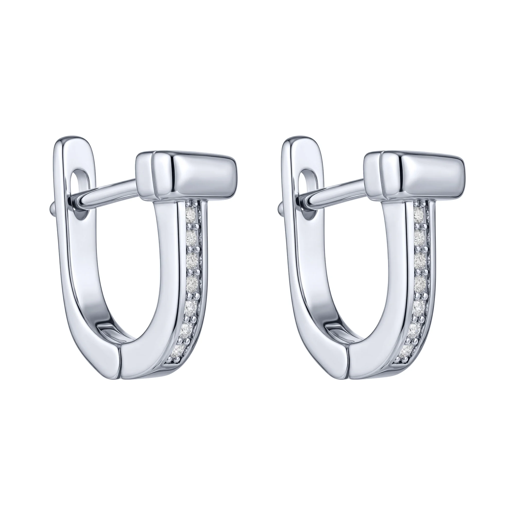 Серьги из серебра с фианитами  - 2205883 - 1