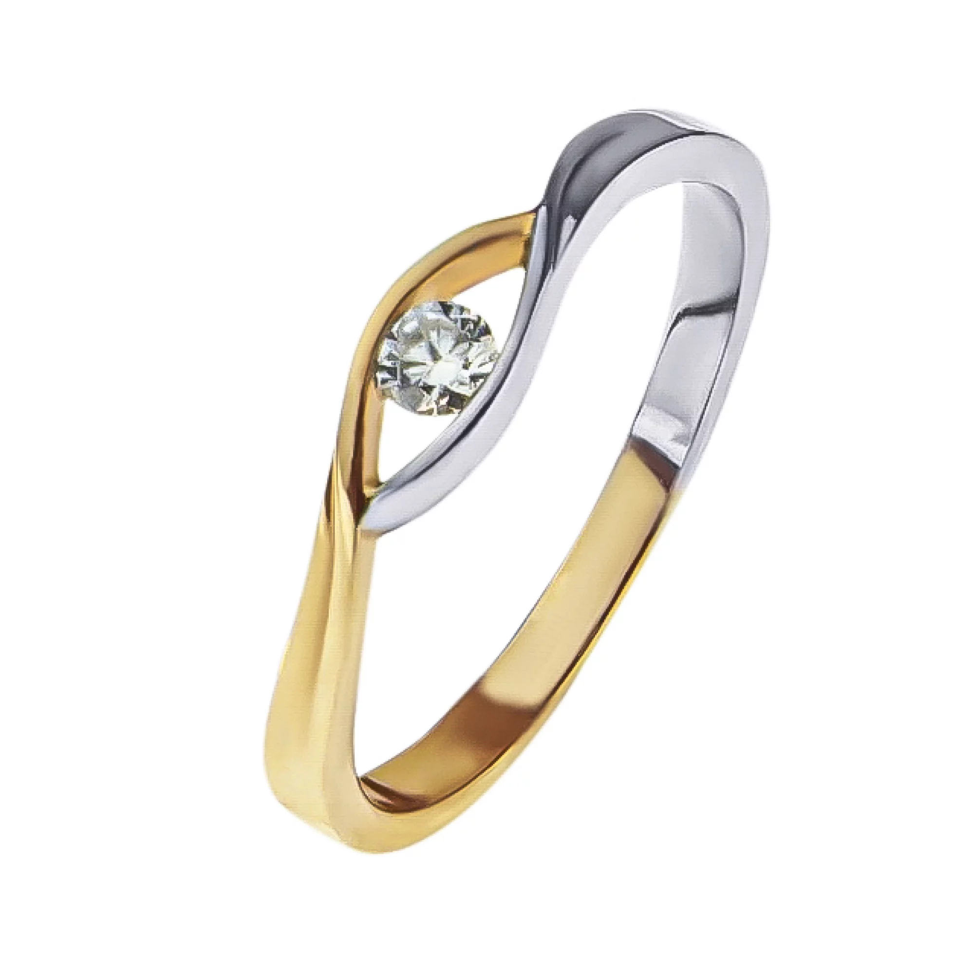 Золотое кольцо с бриллиантом - 474412 – изображение 1