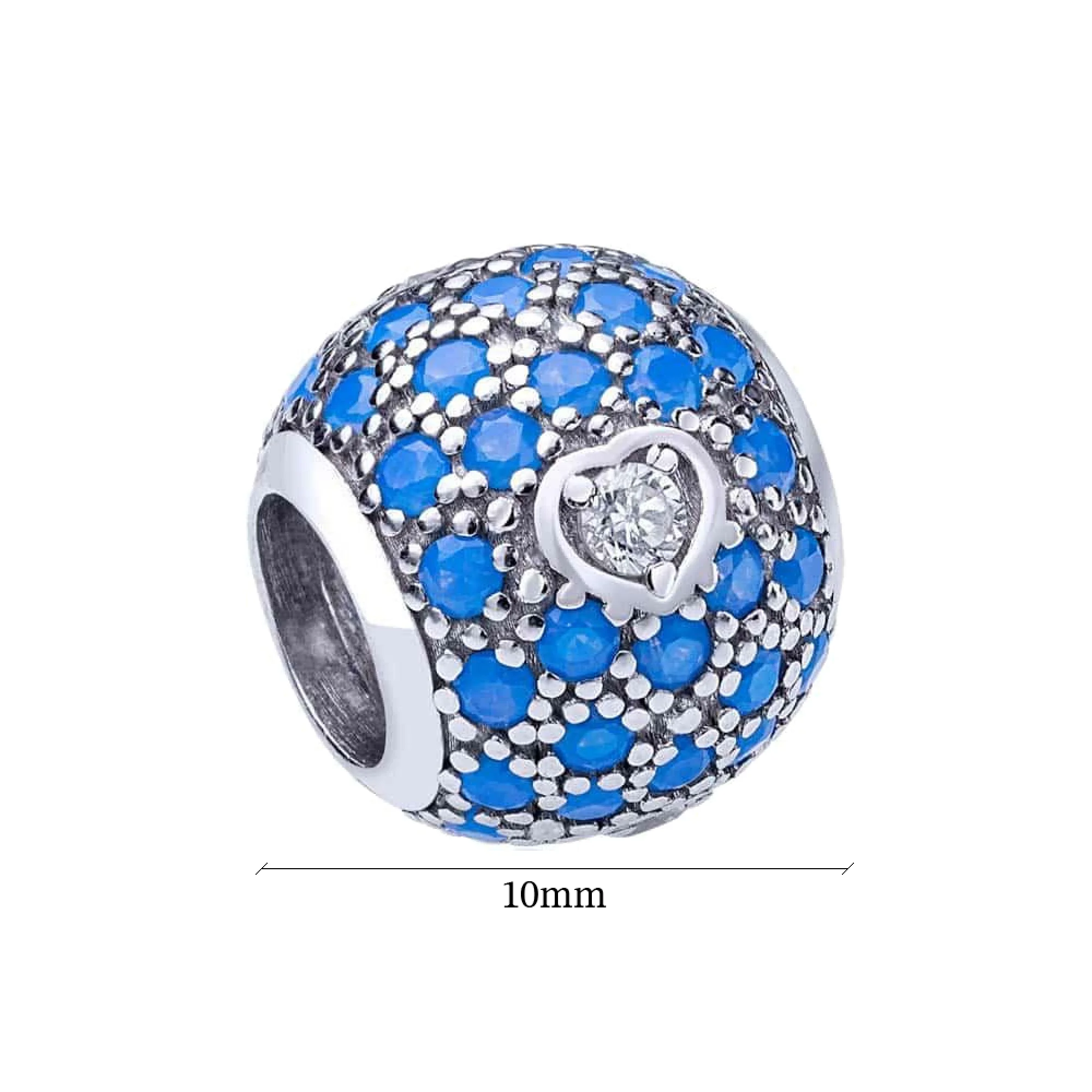 Серебряный шарм с фианитами - 458231 - 2