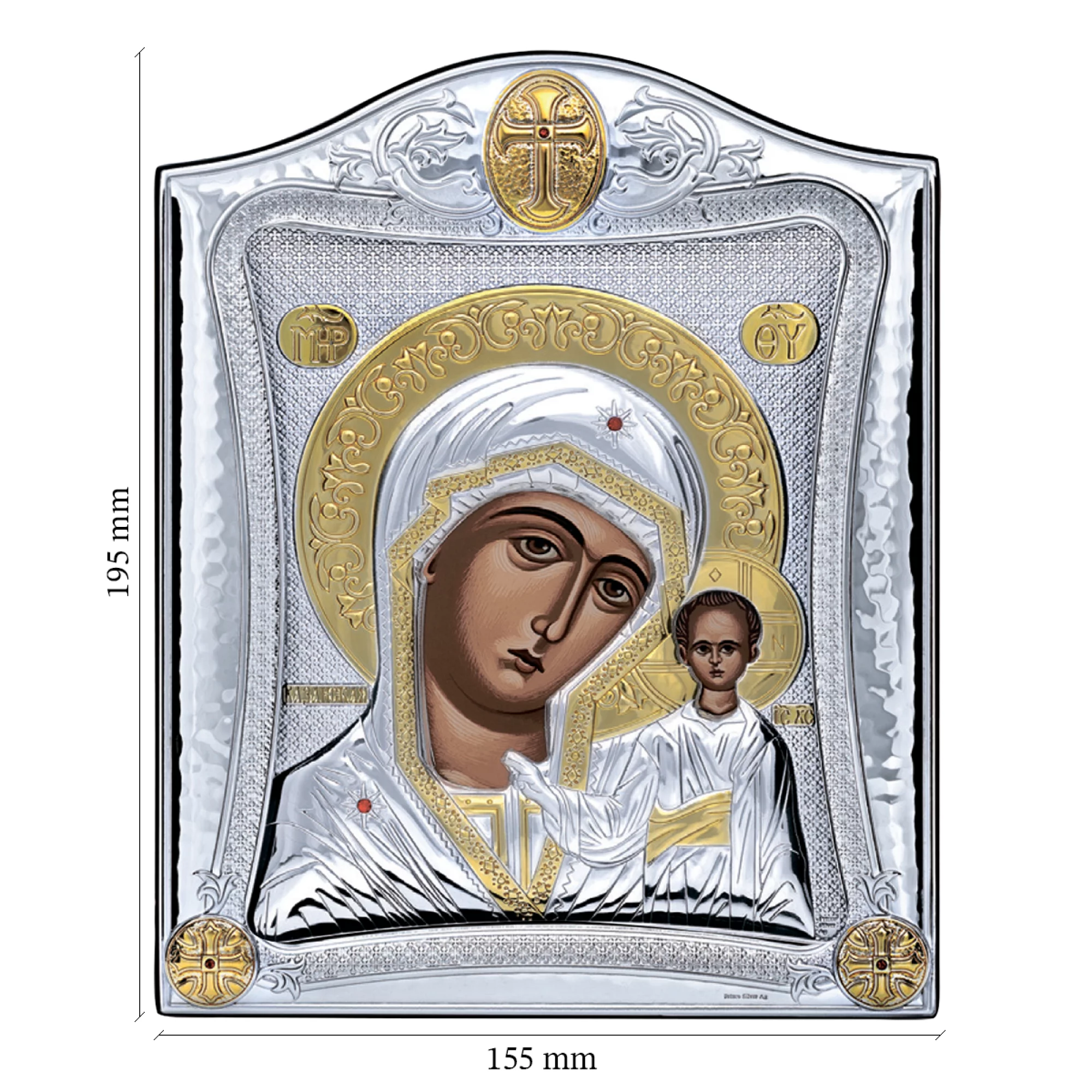Икона "Богородица Казанская" 15,5x19,5 мм - 839950 – изображение 2