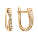 Сережки из красного золота с фианитами - 870396
