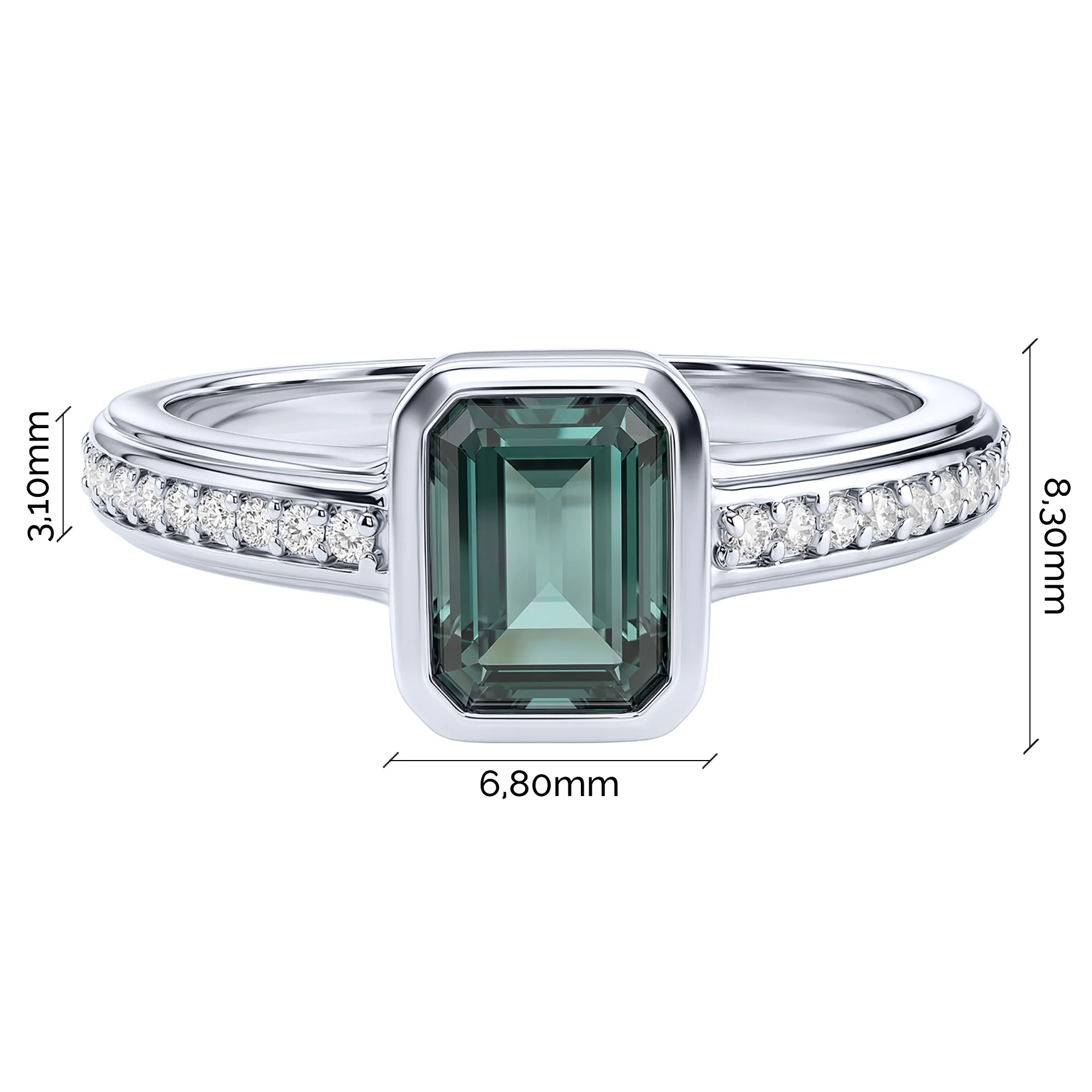 Серебряное кольцо с топазом лондон и фианитами - 2287810 - 3
