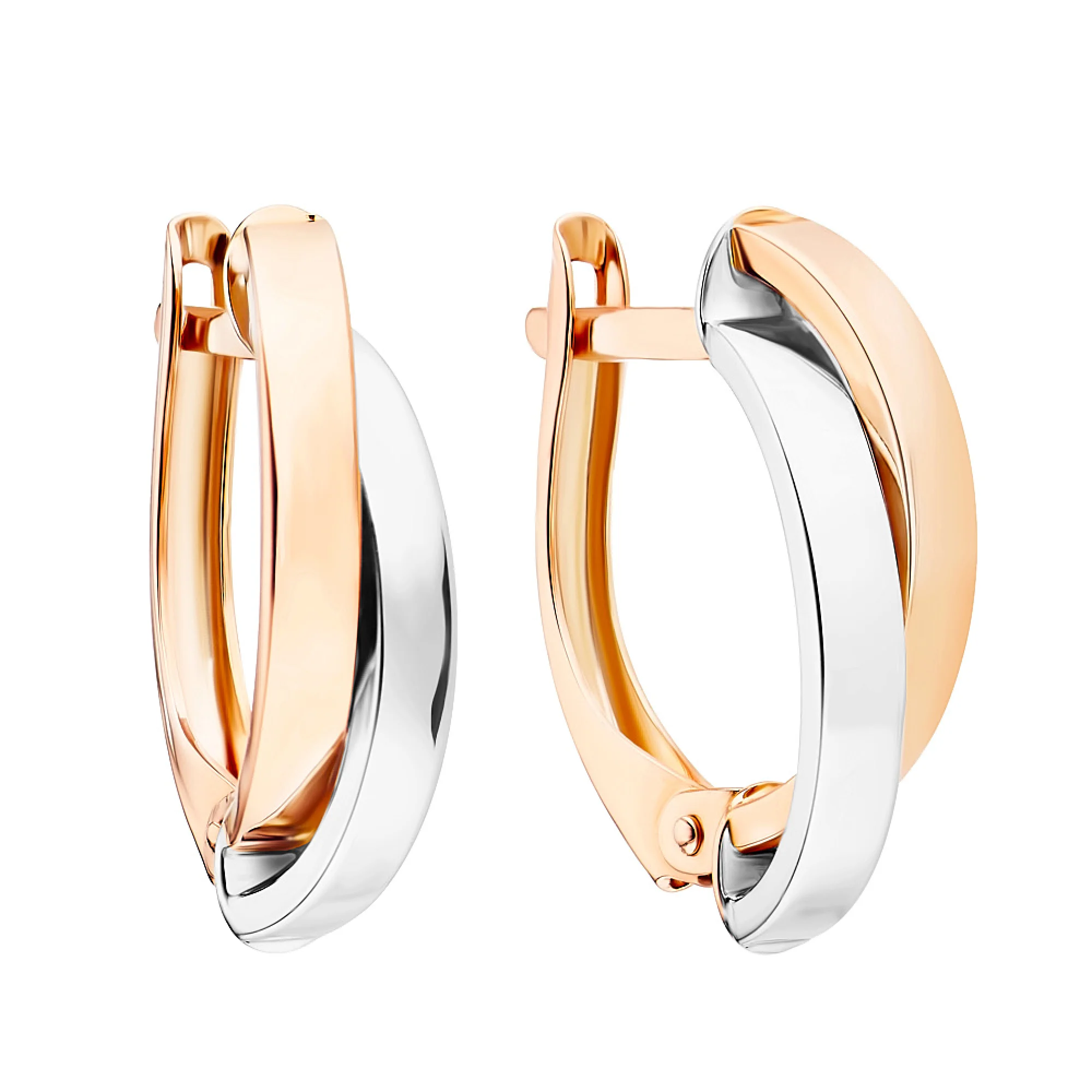 Серьги из комбинированного золота - 813229 - 1