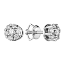 Сережки из белого золота с бриллиантом - 776092