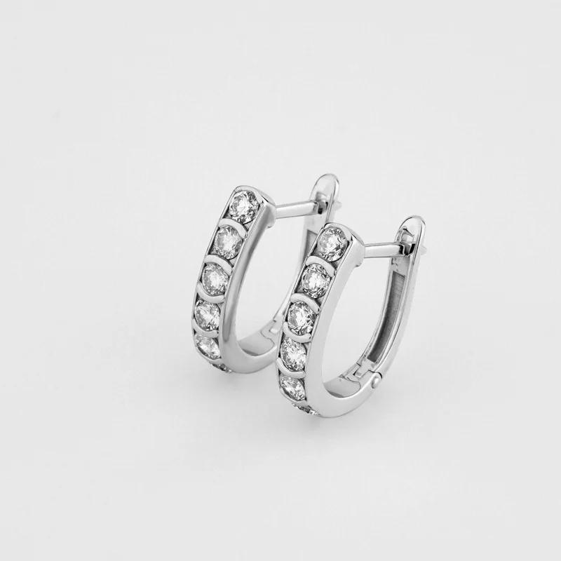 Серьги-дорожки из белого золота с бриллиантами  - 2217075