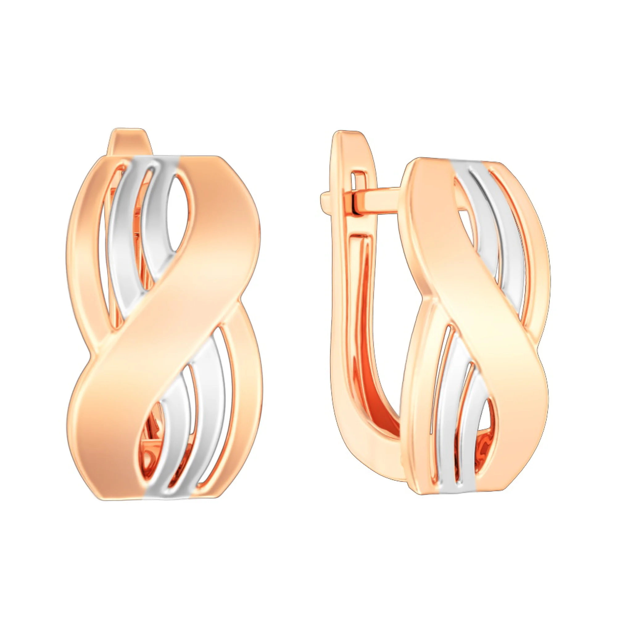 Сережки из комбинированного золота - 965618 - 1