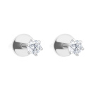 Серьги-гвоздики в белом золоте с бриллиантом - 1562585