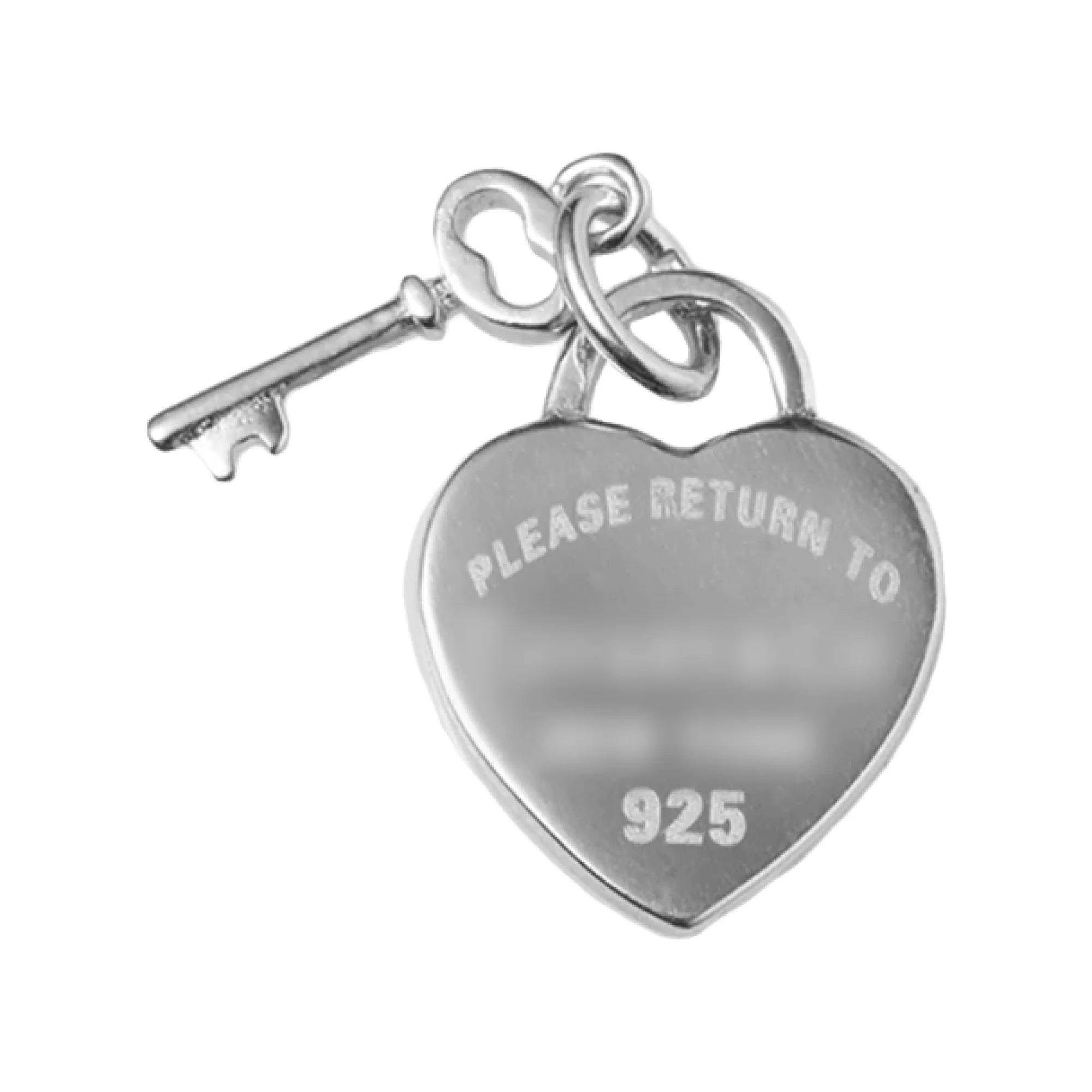 Подвес из серебра "Сердце и Ключик" - 421317 - 1