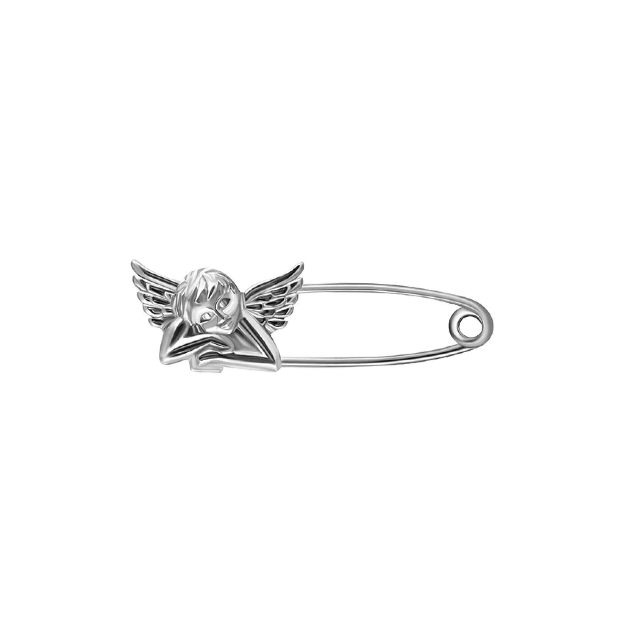 Булавка серебряная "Ангел" - 430941 – изображение 1