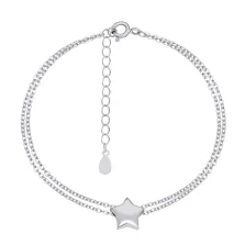 Браслет зі срібла "Зірочка" плетіння якір - 1468908