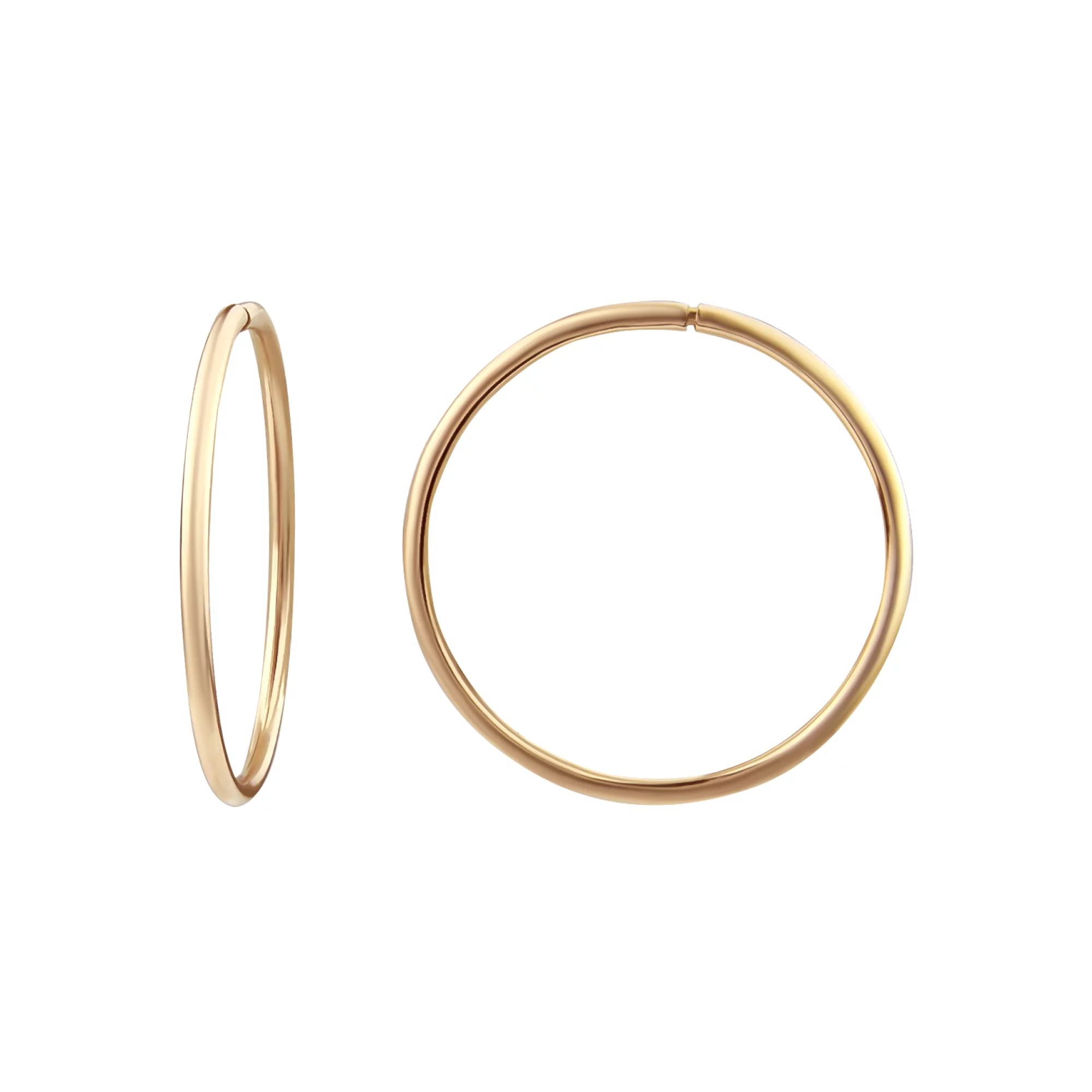Золотые серьги-кольца - 407684 – изображение 1