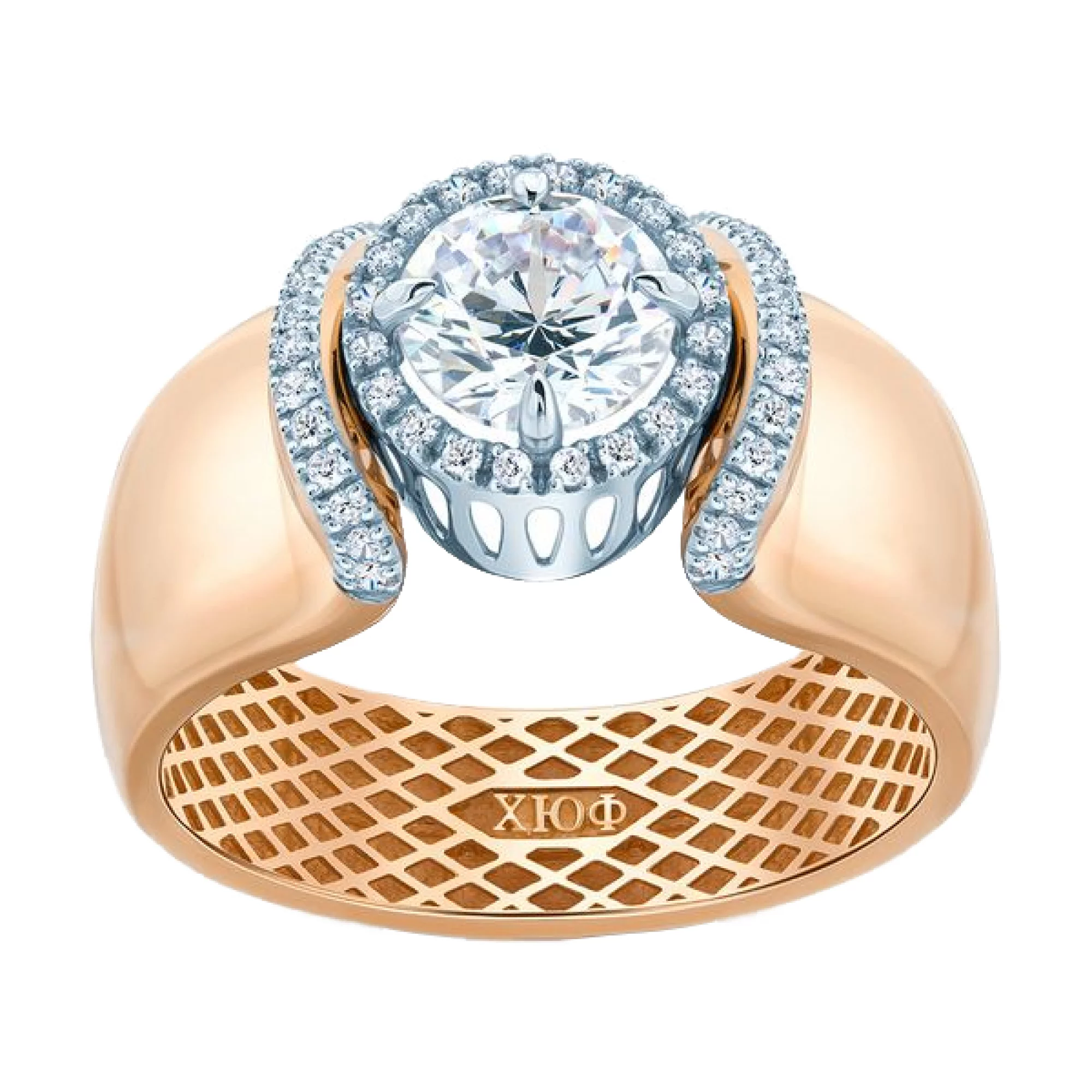 Золотое кольцо с фианитом - 482881 – изображение 2