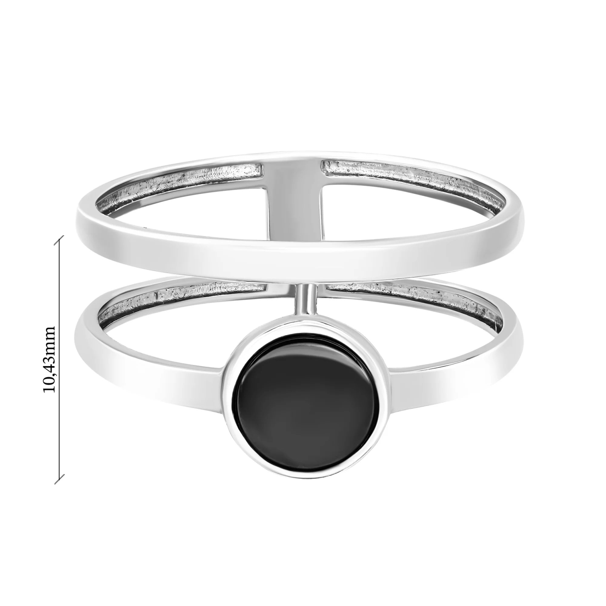 Двойное серебряное кольцо с агатом - 1593729 – изображение 3