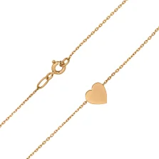 Кольє з червоного золота з підвісом "Серце" плетіння якір - 796969