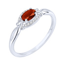 Серебряное кольцо "Овал" с гранатом и фианитами - 2299251