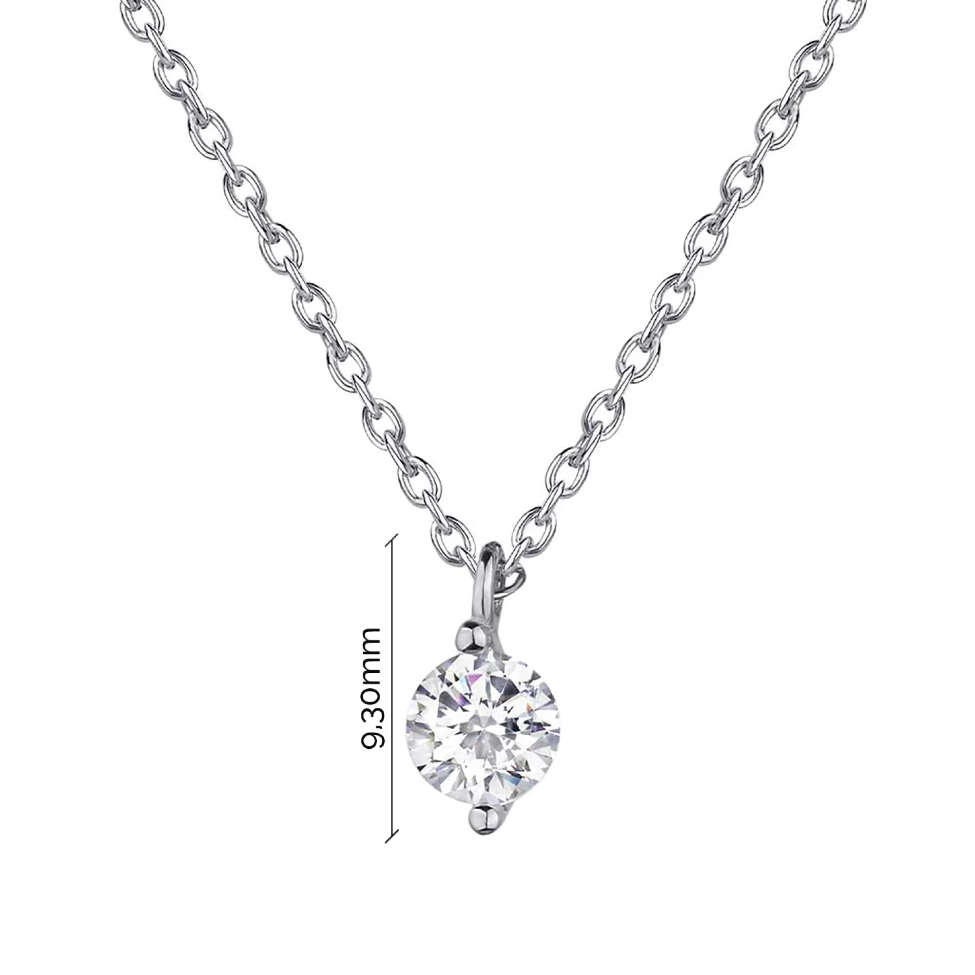 Серебряная цепочка с подвеской и фианитом с плетением якорным - 1279422 - 3