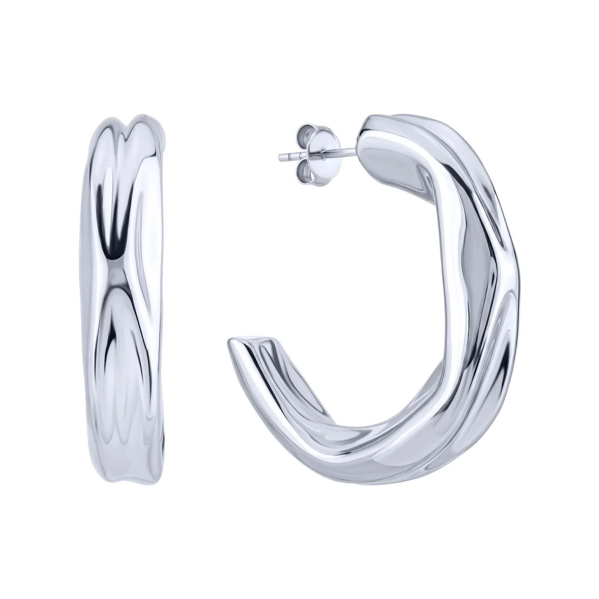 Фигурные сережки-пусеты из серебра  - 2247728 - 1