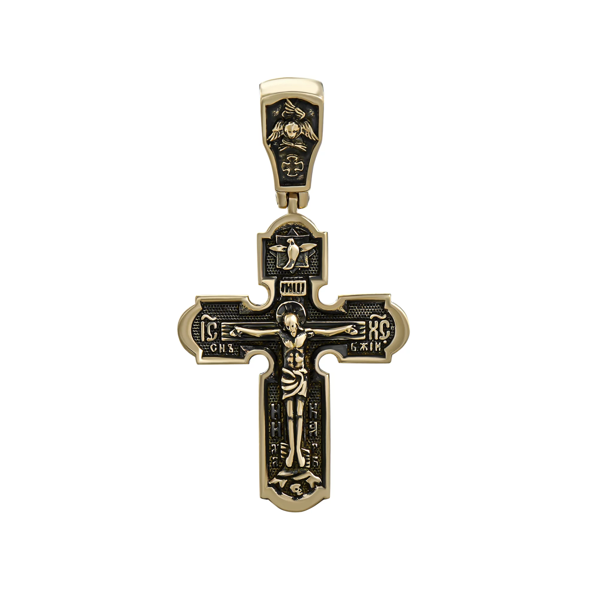 Крестик золотой с чернением - 851987 – изображение 1