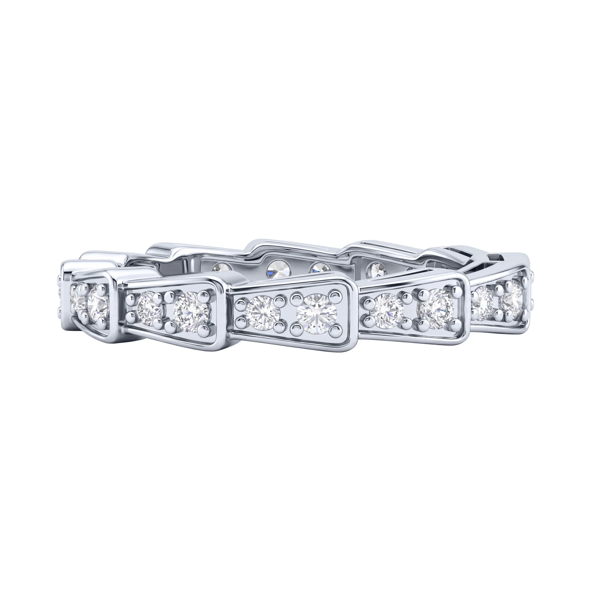 Серебряное кольцо "Змея" с фианитами  - 2262566 - 2