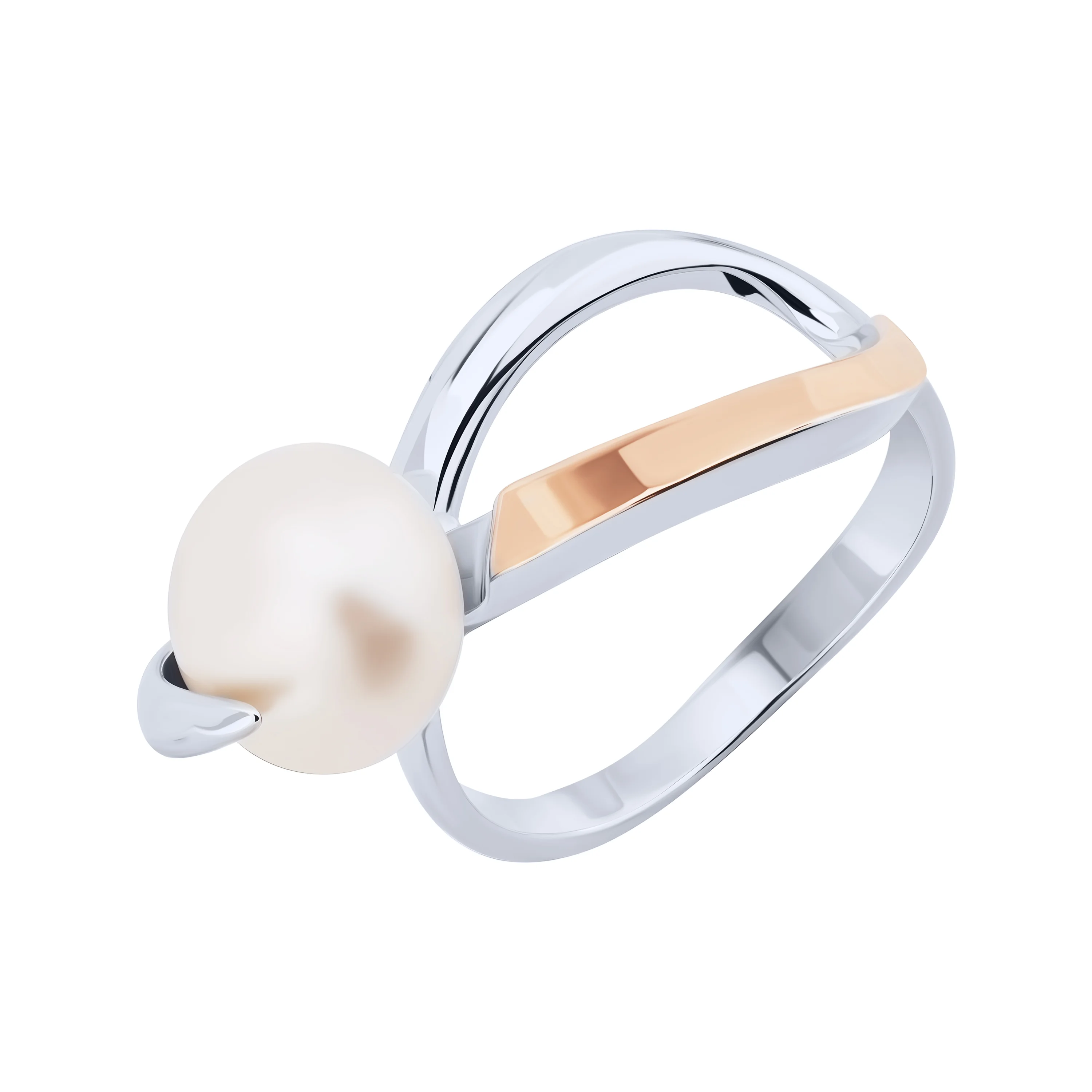 Каблучки з перлами з білого золота