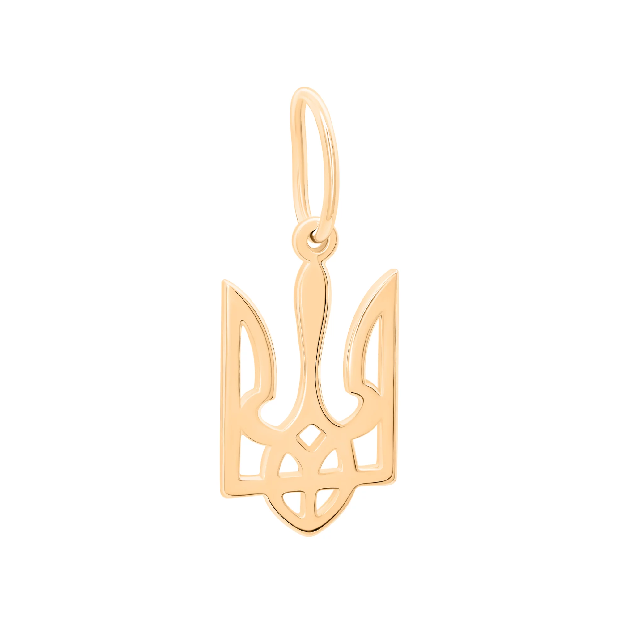 Золота підвіска "Тризуб-Герб України" - 1567026 – зображення 1