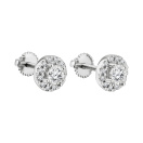 Серьги-гвоздики с бриллиантами в белом золоте - 1514625