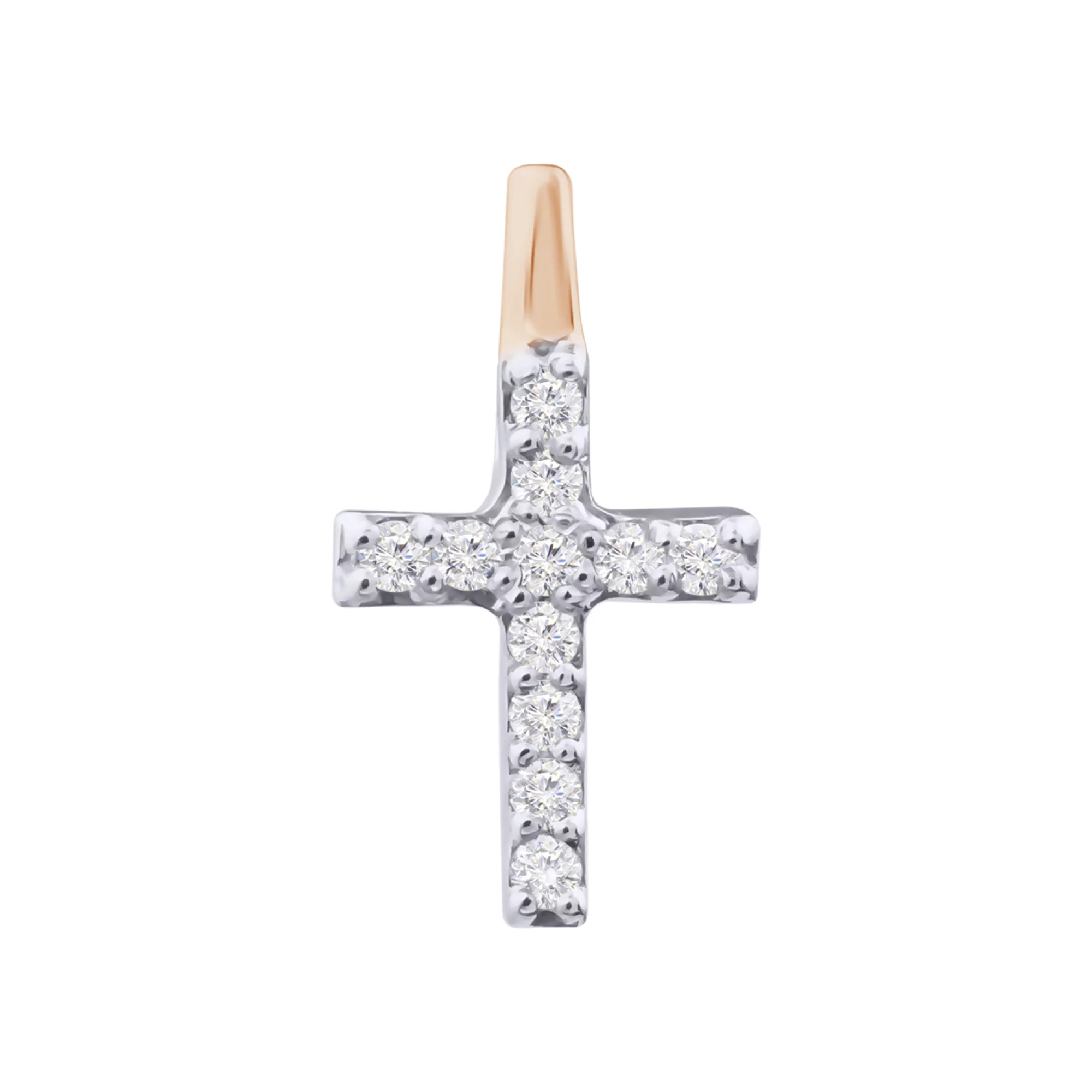Золотой крестик с бриллиантами - 421345 – изображение 2