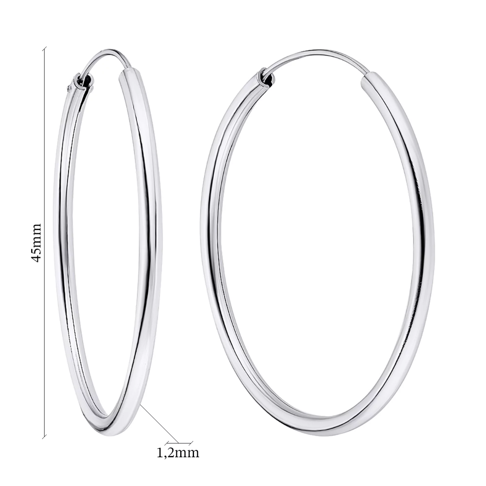 Сережки-кільця з срібла - 1309361 – зображення 2