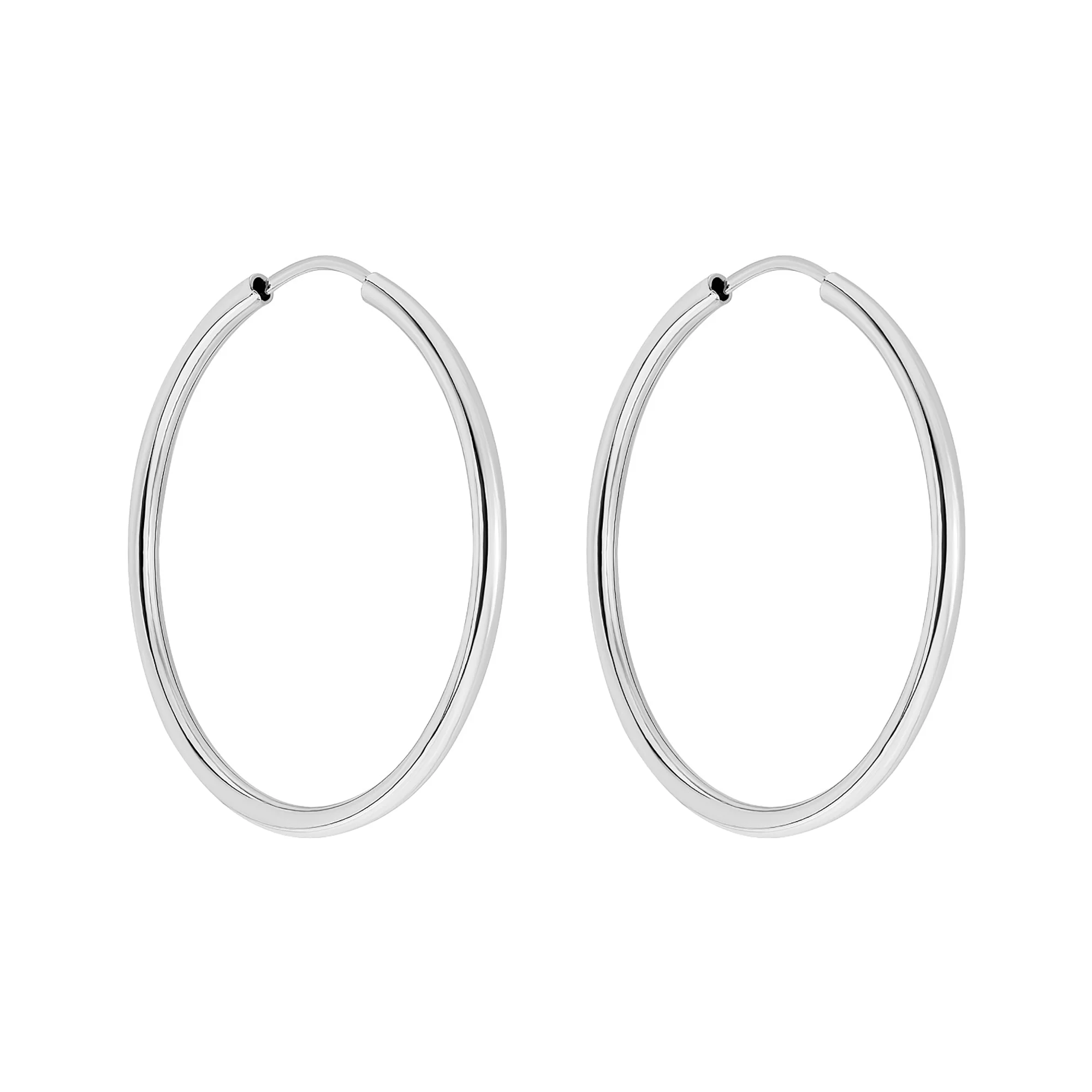 Сережки-кільця з білого золота  - 2250812 - 1