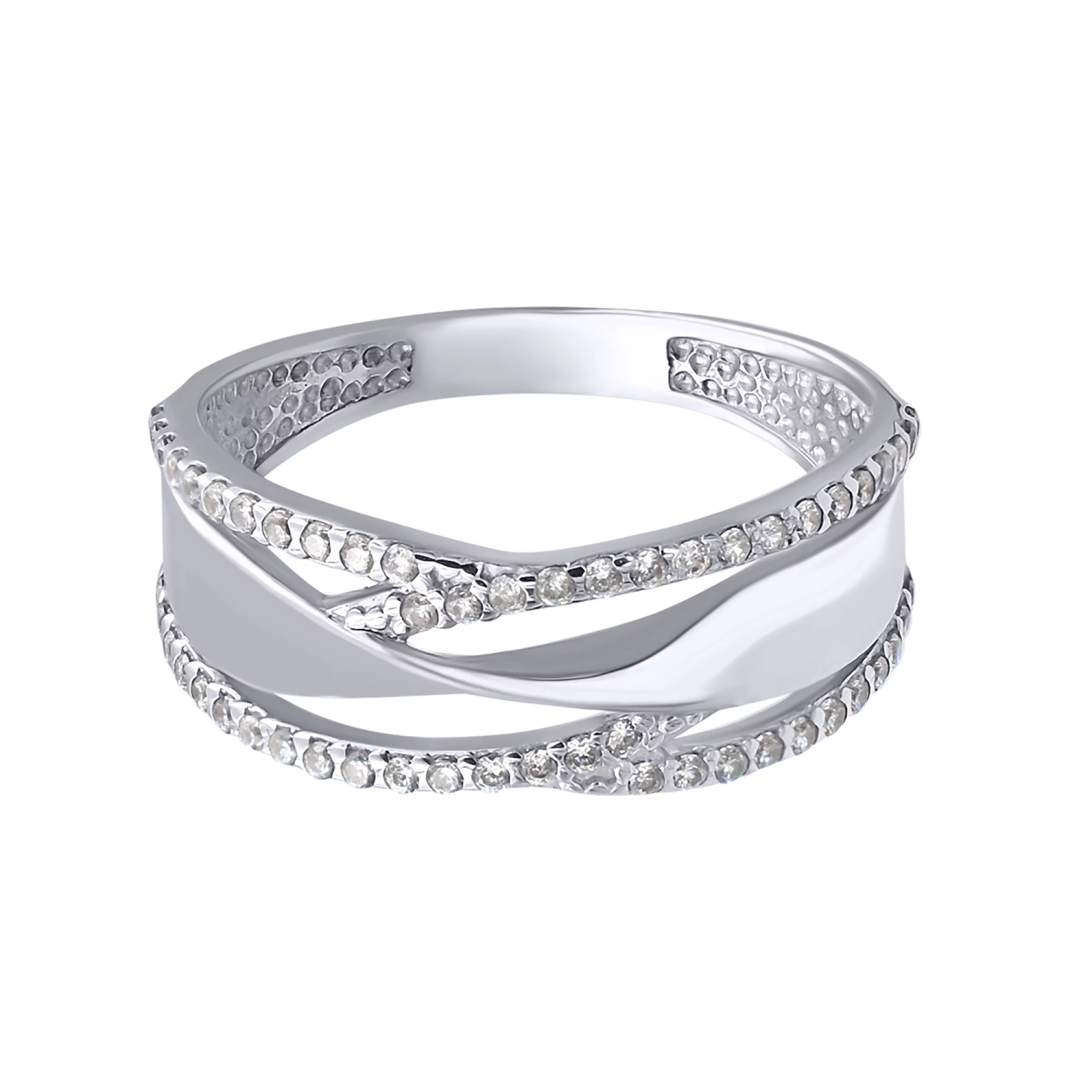 Серебряные кольцо с цирконием - 666648 – изображение 2