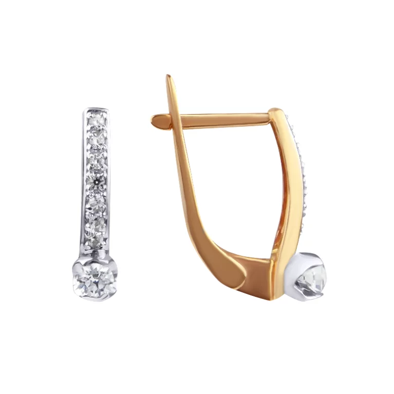 Золоті сережки з фіанітом. Артикул С310950: ціна, відгуки, фото – купити в інтернет-магазині AURUM