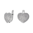 Серебряные сережки с "Сердце" с фианитами - 964137
