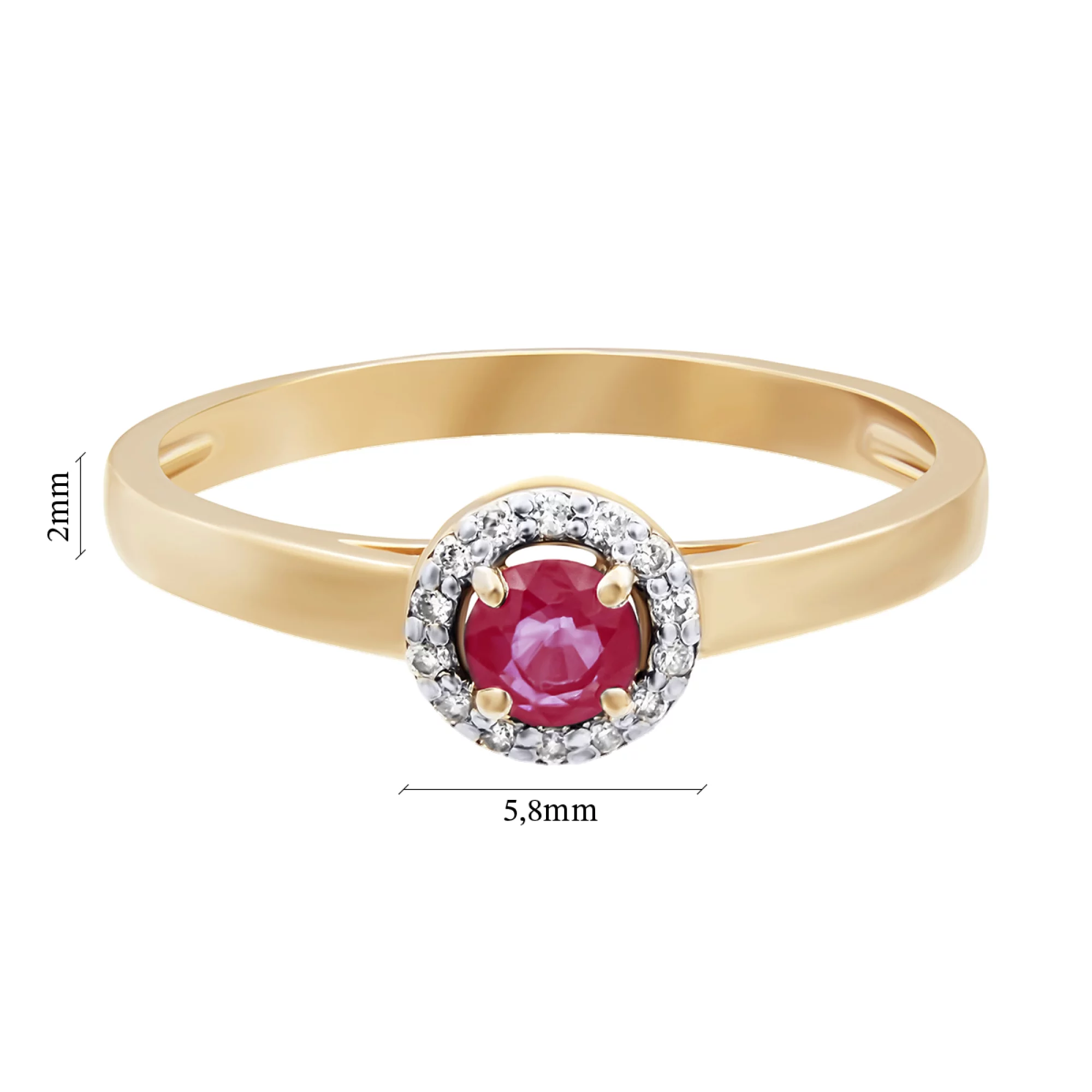 Кольцо из красного золота с рубином и бриллиантами - 896166 – изображение 3
