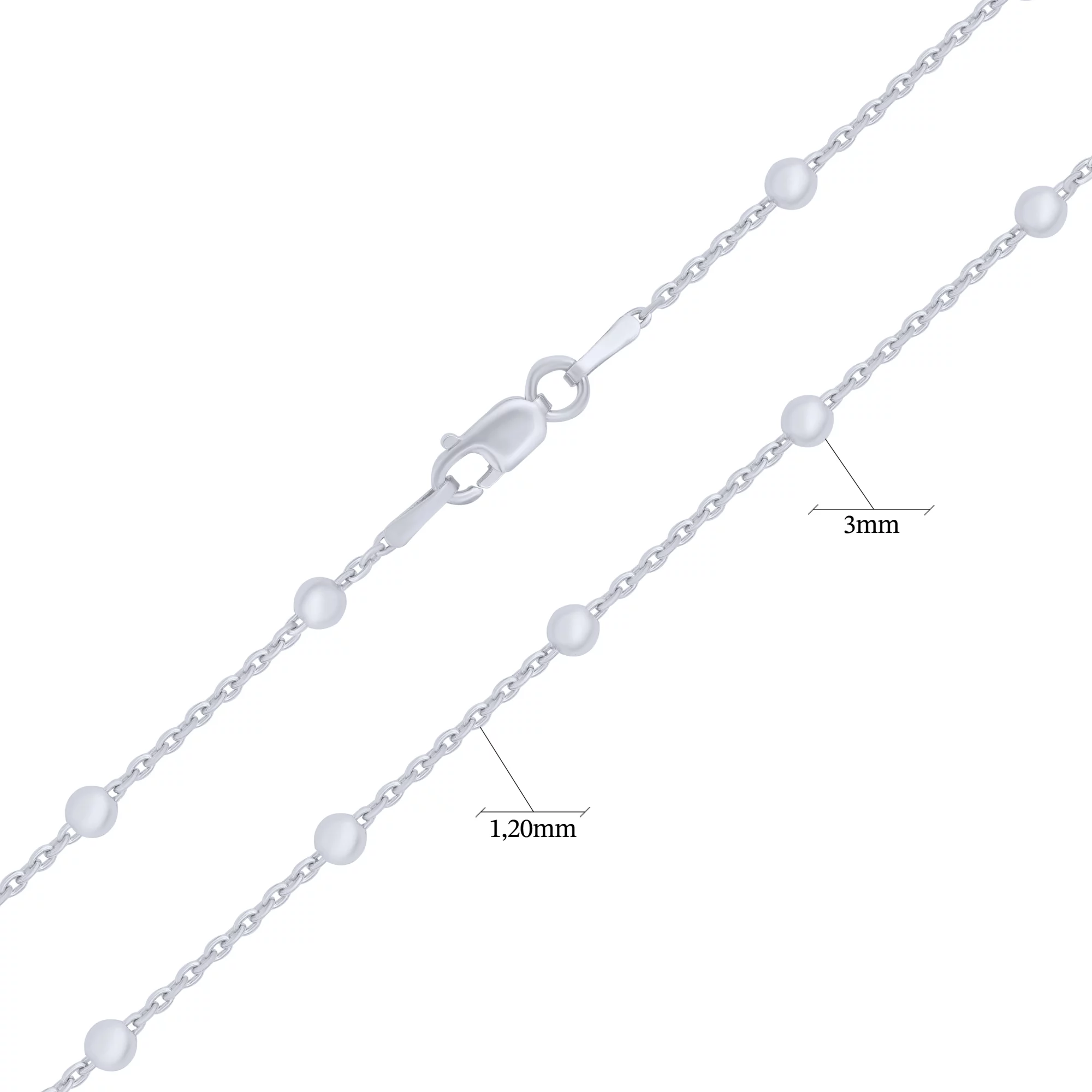 Цепочка с шариками из серебра якорное плетение - 1685543 – изображение 2