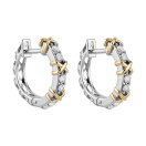 Серьги-кольца из комбинированного золота с фианитами - 2285543