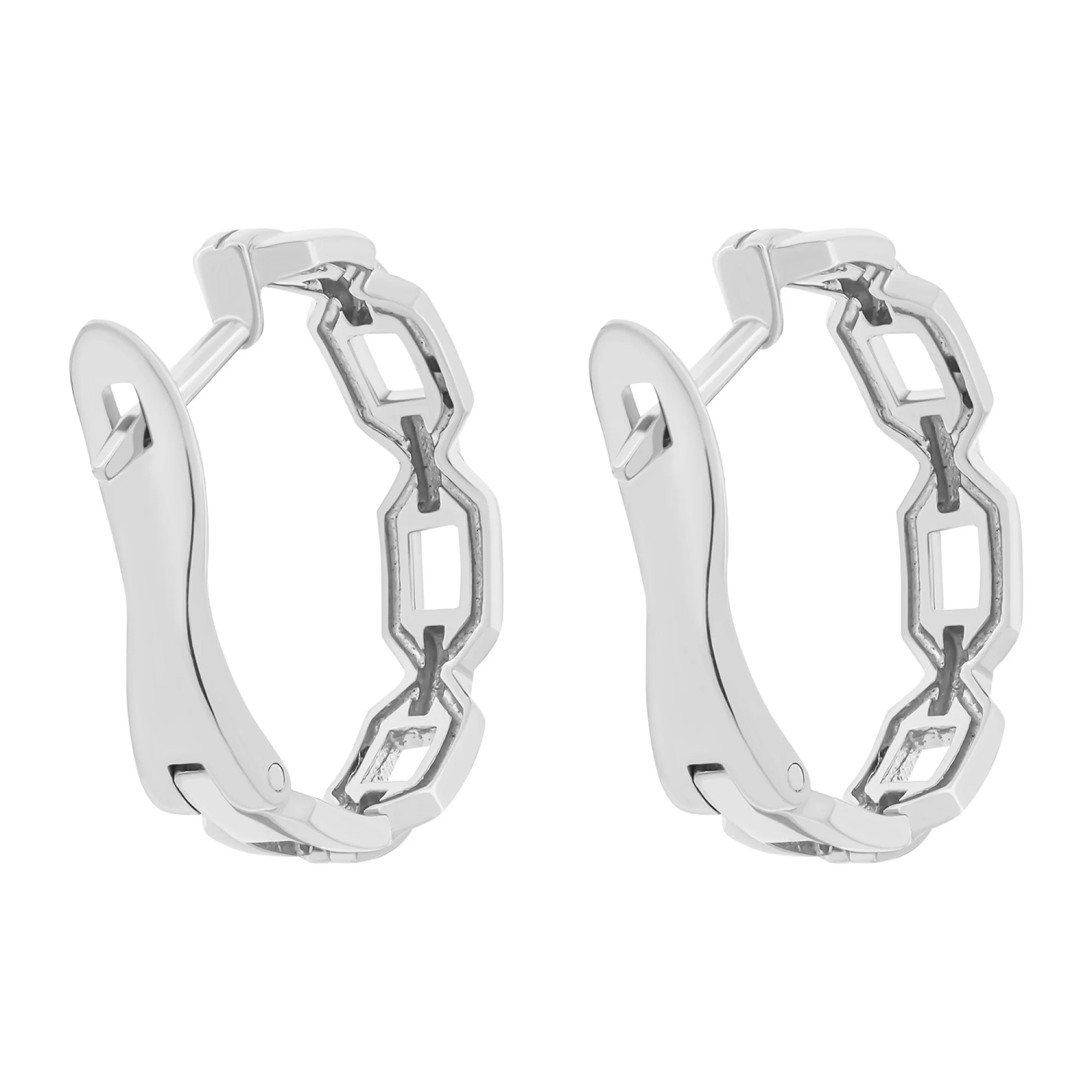 Серебряные серьги в форме цепочки - 1577171 - 2