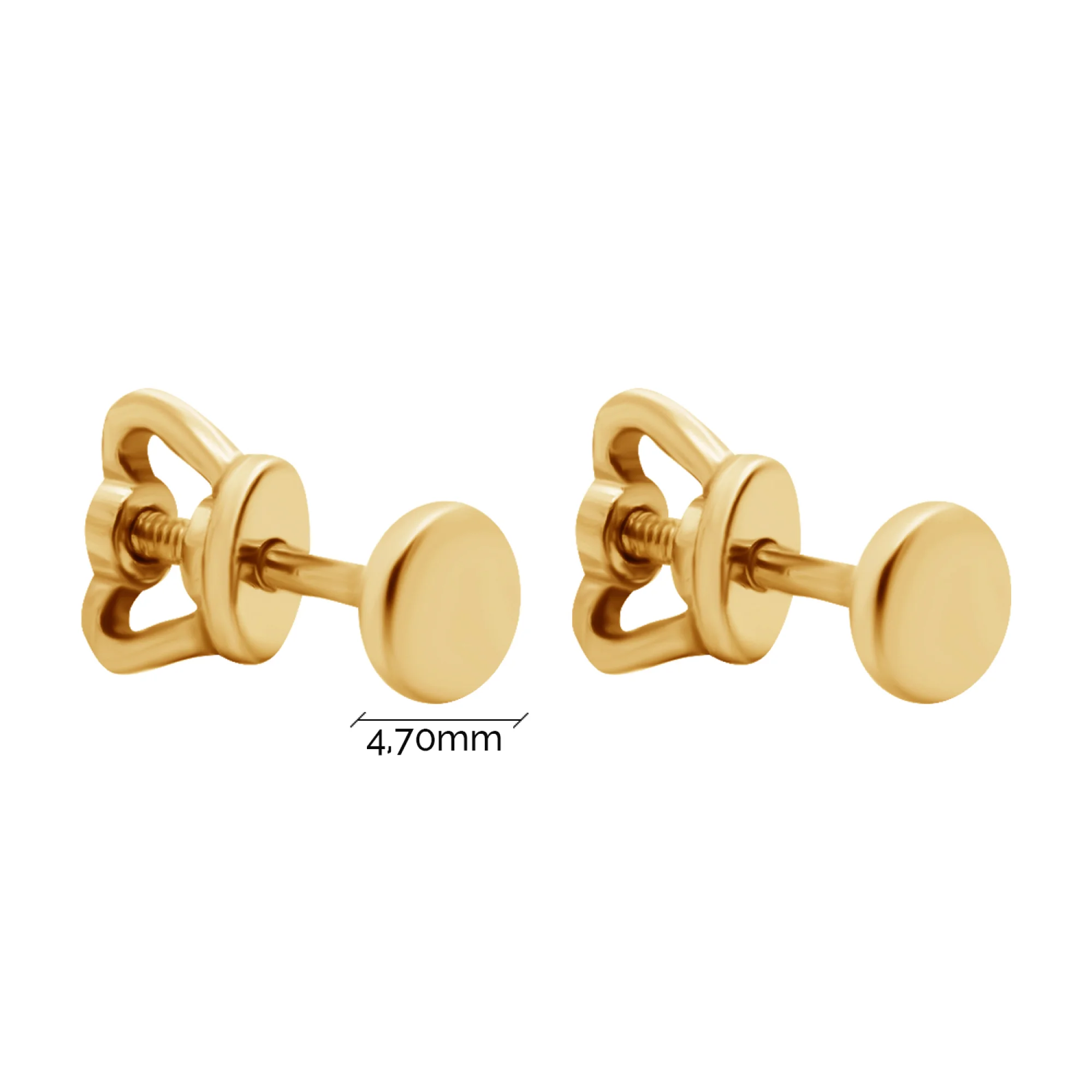 Сережки-гвоздики из лимонного золота - 952431 - 3