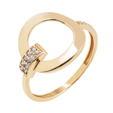 Каблучка "Коло" з червоного золота з фіанітами - 1433960