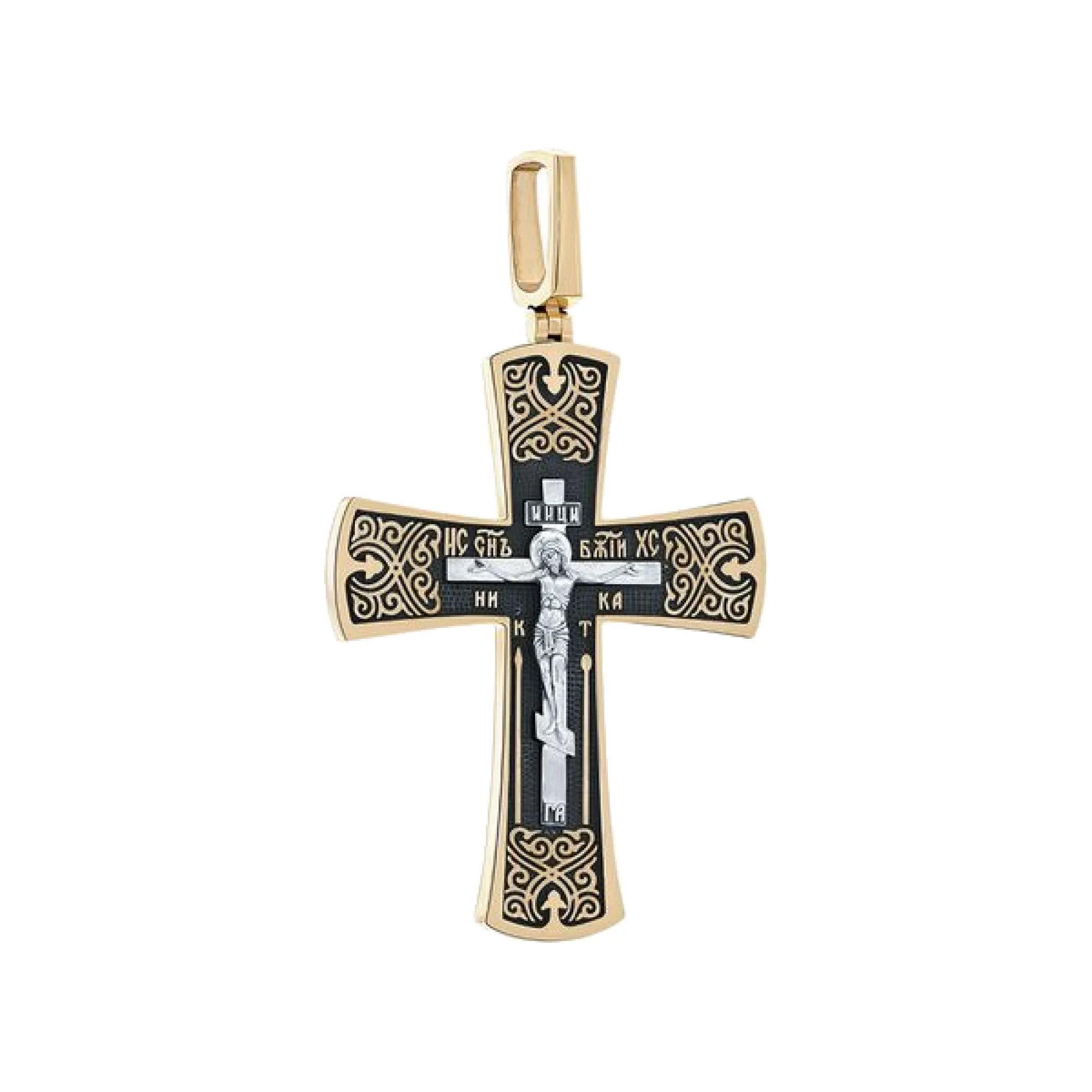 Крест из лимонного золота с чернением - 375571 – изображение 1