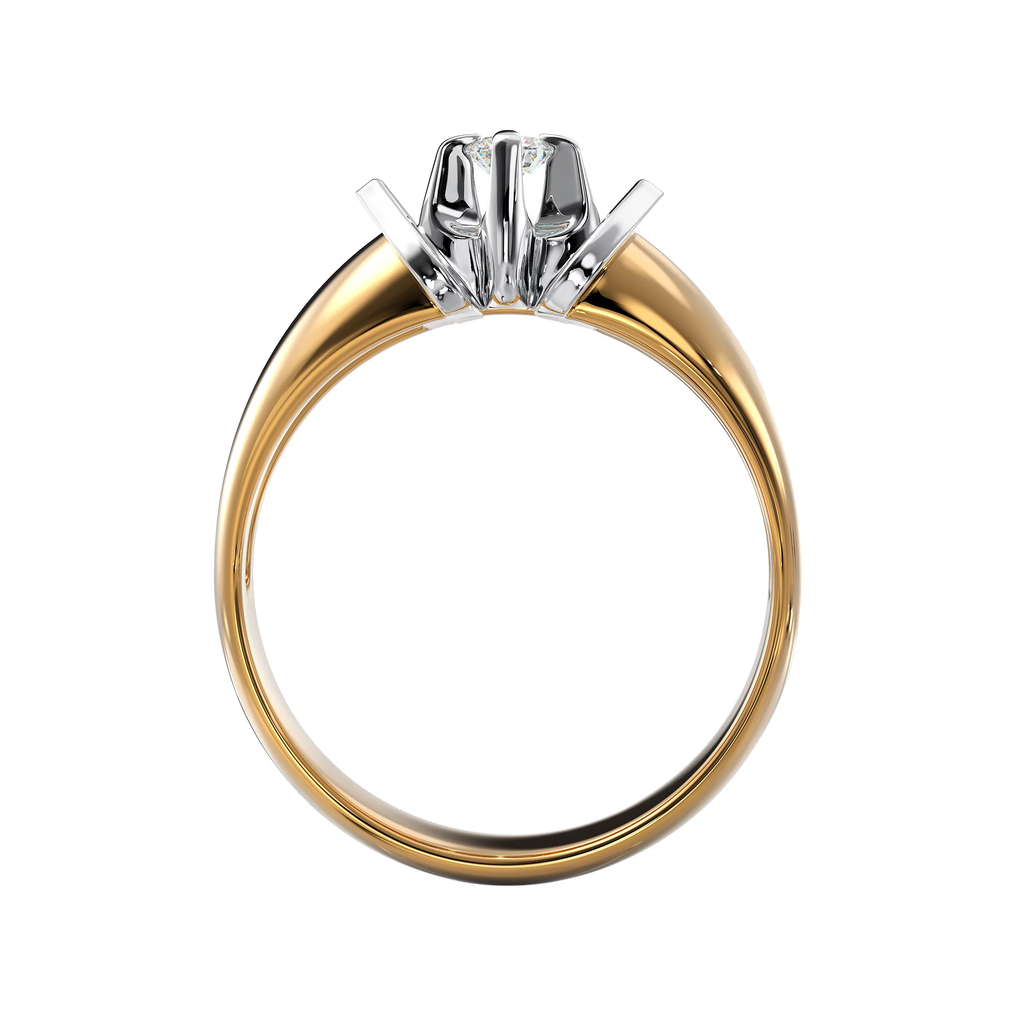 Золотое кольцо с бриллиантом - 547373 – изображение 2