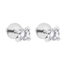 Серьги-гвоздики из белого золота и фианитом - 1577902