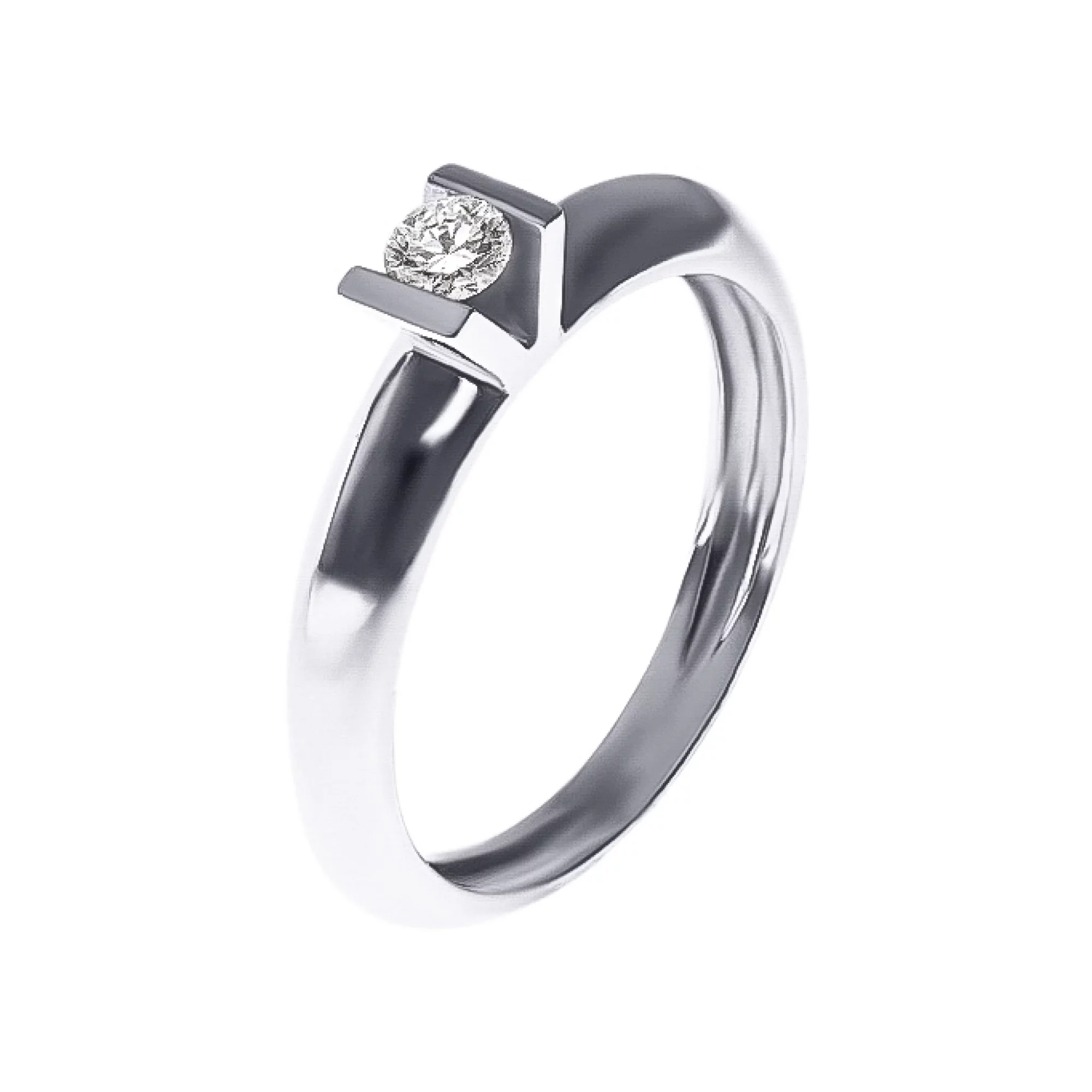 Золотое кольцо с бриллиантом - 502466 – изображение 1