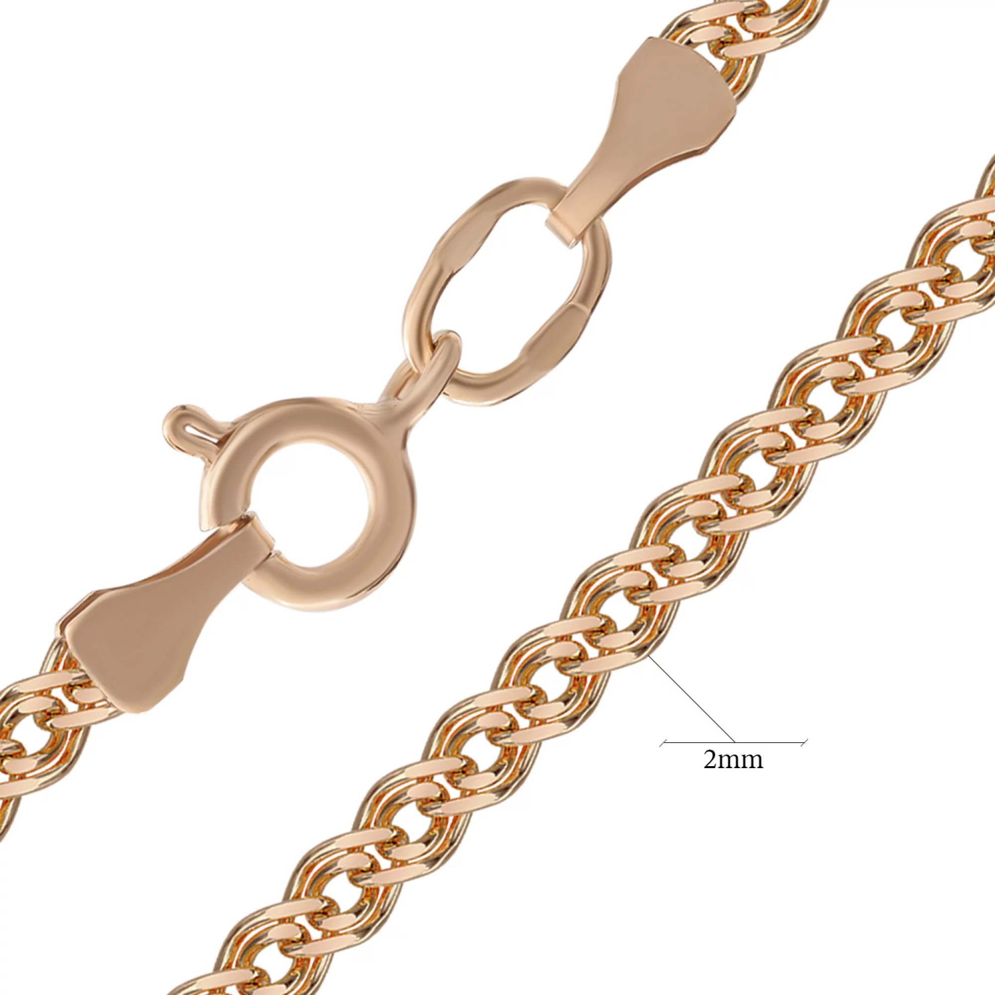 Цепочка из красного золота с плетением мона лиза - 859406 – изображение 2