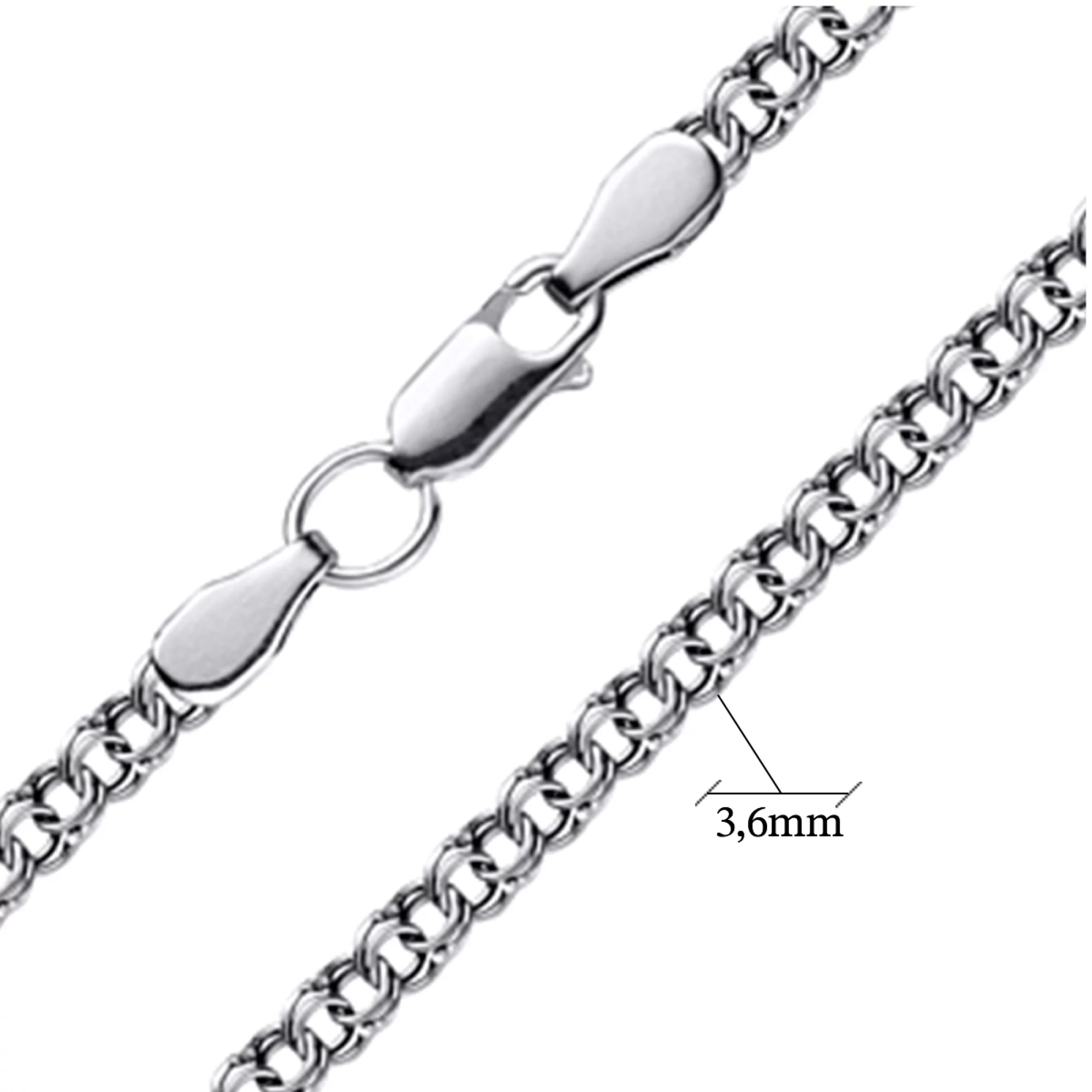 Серебряная цепочка плетение бисмарк - 1507513 – изображение 2