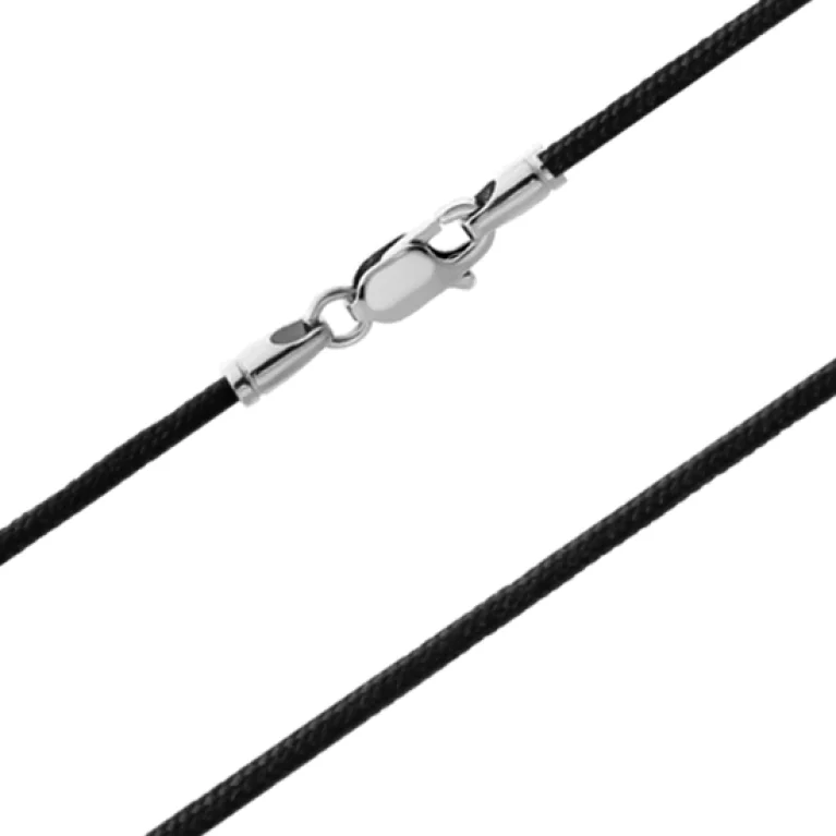 Шелковый шнурок с серебряным замком. Артикул 7307/КС-0725р(т)/44: цена, отзывы, фото – купить в интернет-магазине AURUM