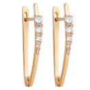 Сережки из красного золота с фианитами - 952494