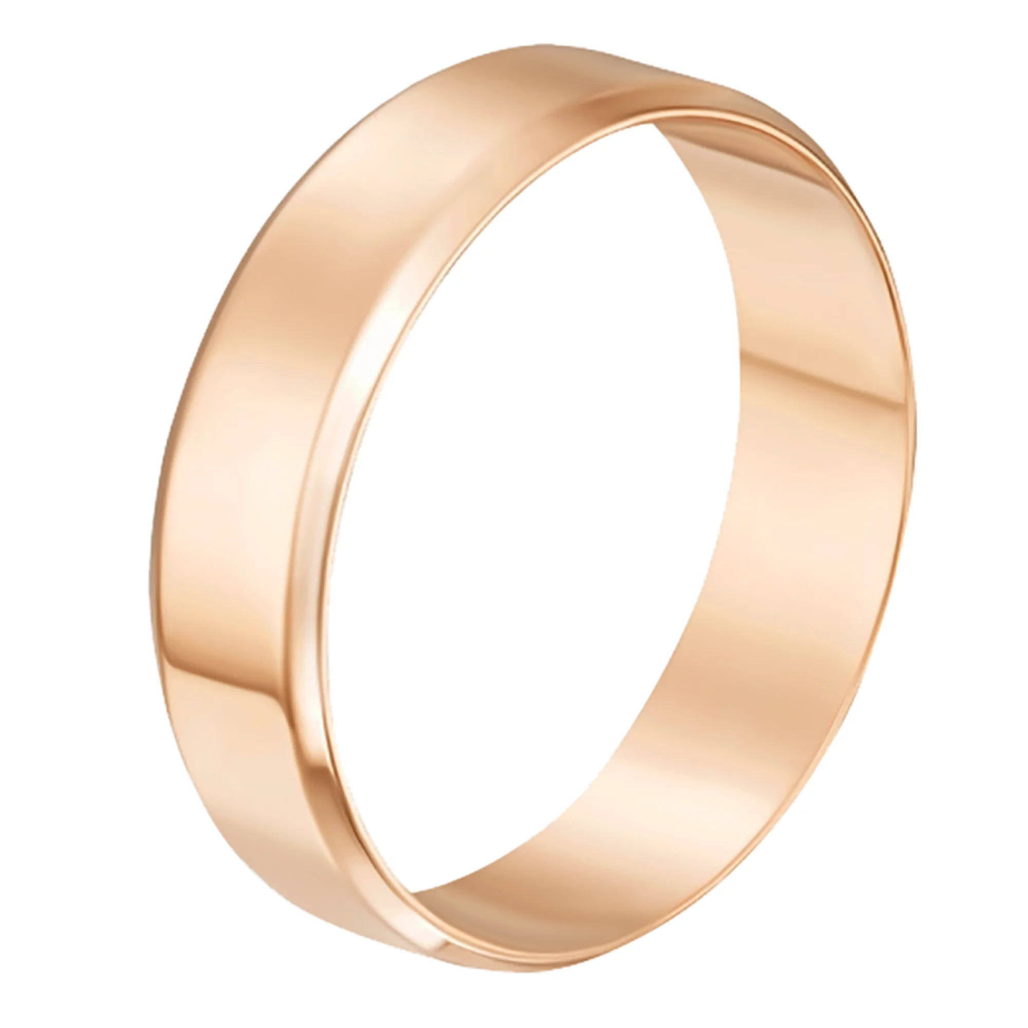 Обручальное кольцо из красного золота американка с фаской  - 547206 – изображение 1
